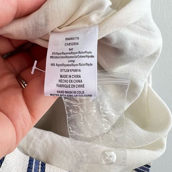 Anthropologie Greylin Blue Striped Josie Romper Shorts Size M Belted Soft - Picture 14 of 16